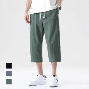 라일리 Rly 여름 린넨 팬츠 남자 시원한 7부 바지 33396294_이미지