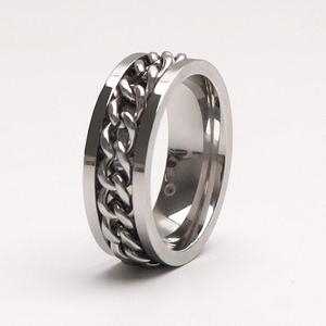 스마트보이 R0493w 써지컬스틸 회전 체인링 피젯 스피너 반지 우정반지