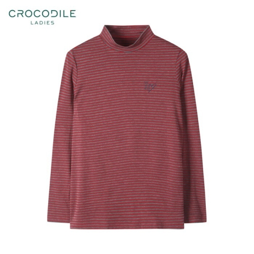 크로커다일레이디 발열 기능성 소재 줄무늬 하프넥 풀오버_CLAWUW903_이미지
