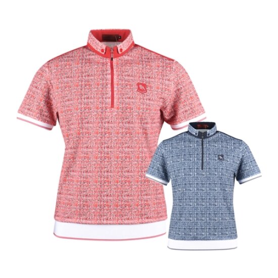 럭스골프 야마구찌 프리미엄 반집업 반팔 골프셔츠 YG3M407