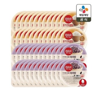 CJ제일제당 <b>햇반</b> 윤기가득 쌀밥 <b>210g</b> <b>24개</b> + 흑미밥 <b>210g</b> <b>24개</b>