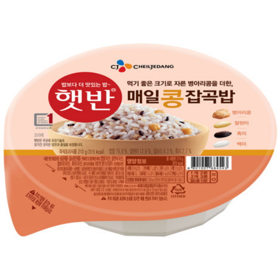 CJ제일제당 햇반 매일콩잡곡밥 210g (4개)