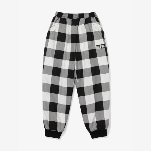 FILA KIDS FK2PTF4503X LGY 아동 어반 체크 플리스 기모 조거 팬츠