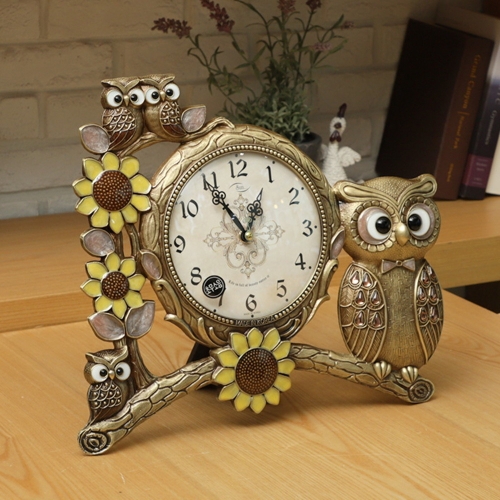 미아트 데일리데코 제또 로얄 부엉이 무소음 탁상시계