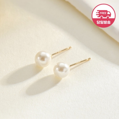 비앤비골드  14K 심플 베이직 진주 귀걸이 5mm 한쌍 JAE40396