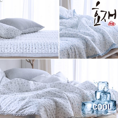 효재 빙화2 냉감 여름 침대패드 겸 카페트 (퀸 Q/킹 K)_이미지