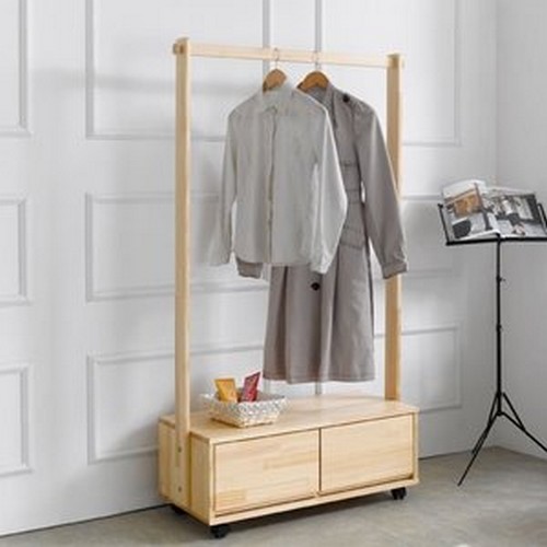 마로니 파인원목 서랍 행거 800