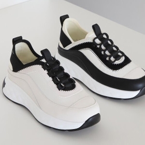 더힐 소가죽 끈포인트 여성여자 슬립온 스니커즈 운동화 3.5cm sjperu-S133