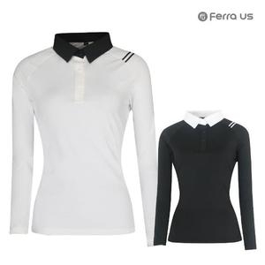  페라어스 TC 여성 카라배색 스판 긴팔셔츠 WFH1GKL