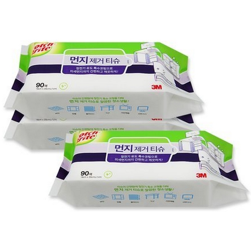 3M 스카치브라이트 먼지 제거 티슈 90매 (3개)_이미지