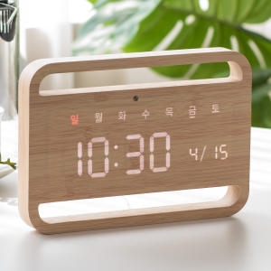 플라이토 우드 네이쳐 인테리어 LED 탁상 벽시계 23cm 시즌2