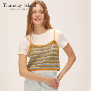 써스데이아일랜드 가디건 니트 조끼 T224MVT235W_이미지