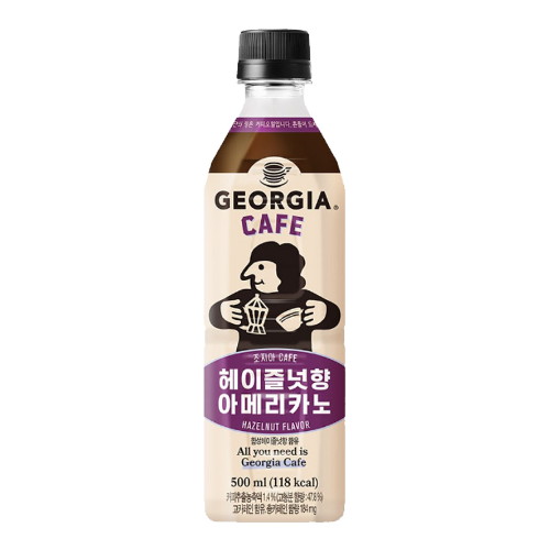 코카콜라음료 조지아 헤이즐넛향 아메리카노 500ml (24개)