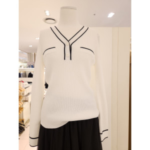  숲(SOUP) 브이넥 골지 니트 SZ3LK80
