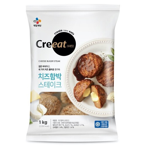CJ제일제당 크레잇 치즈 함박스테이크 1Kg (1개)_이미지
