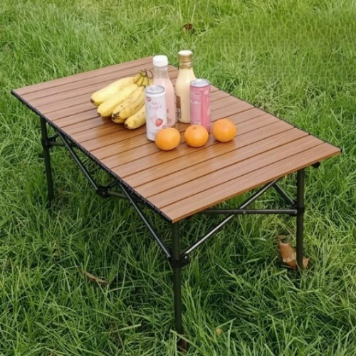 모아캠프 알루미늄 접이식 캠핑 테이블 대형 다크우드_이미지