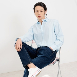  파파브로 데일리 코튼 셔츠 DM-SHS-QJMM588-블루