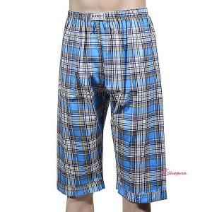 평화 남성 체크무늬 면100% 8부 파자마 특수실켓가공 잠옷 남자 겨울 여름 수면 바지cde156