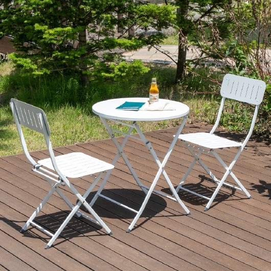 위드퍼니처  피파 접이식 원형 야외 테이블 600 (의자2개)