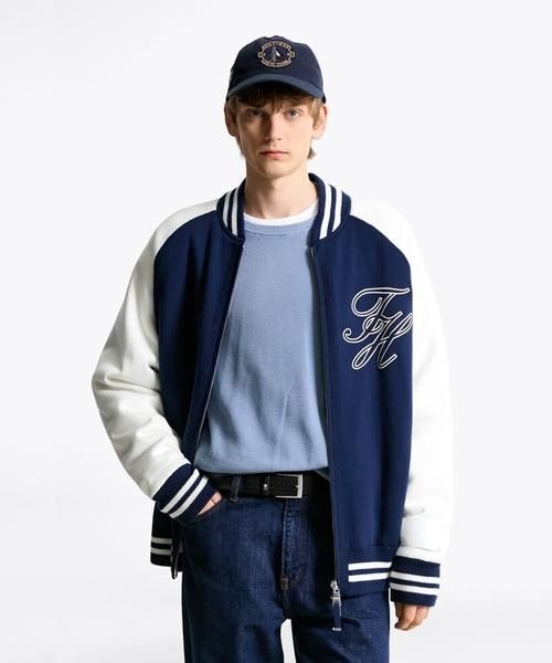 타미힐피거 TOMMY HILFIGER 니트 바시티 봄버 재킷 T12F6WOT490MT1DCC 162228