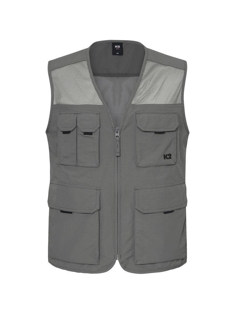 K2 FLYHIKE 유틸리티 V넥 메쉬 베스트_Grey KMM26623C5_이미지