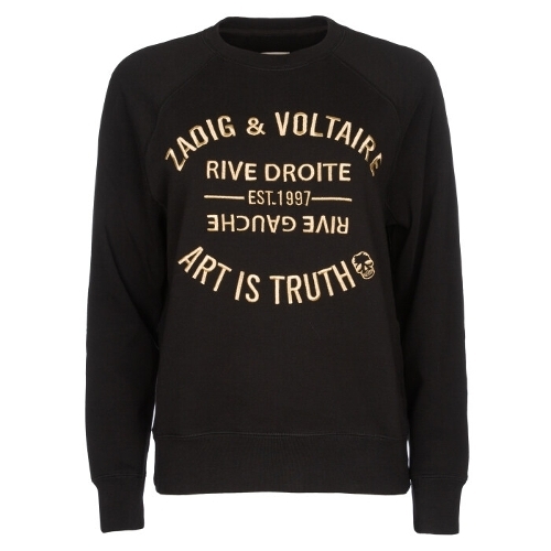 쟈딕앤볼테르 명품 로고 기모 맨투맨 블랙 SJTS7106F SJTS7106F_이미지