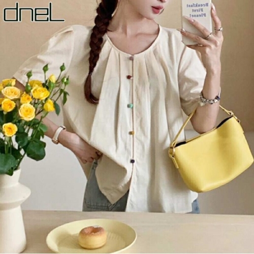드넬 캔디버튼블라우스DWB41327A_이미지
