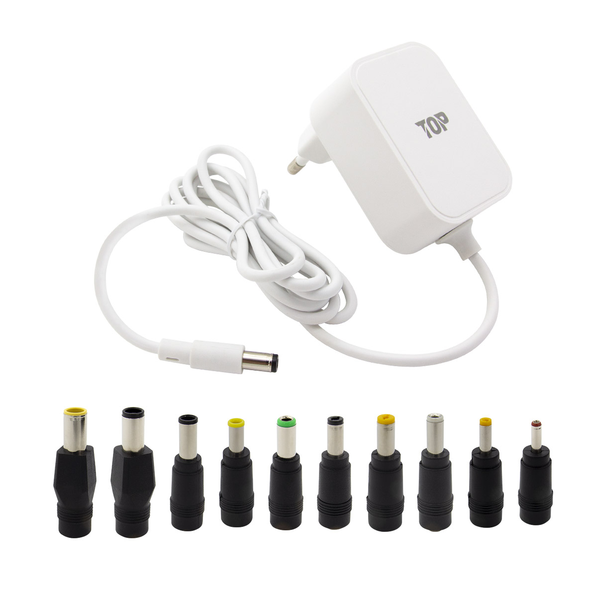 탑라인에이치디 솔탑 12V 2A CCTV 일체형 화이트 어댑터 (SOLTOP-3994 / 10종 젠더)_이미지