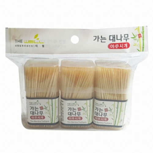 더웰  가는 대나무 이쑤시개 3P세트