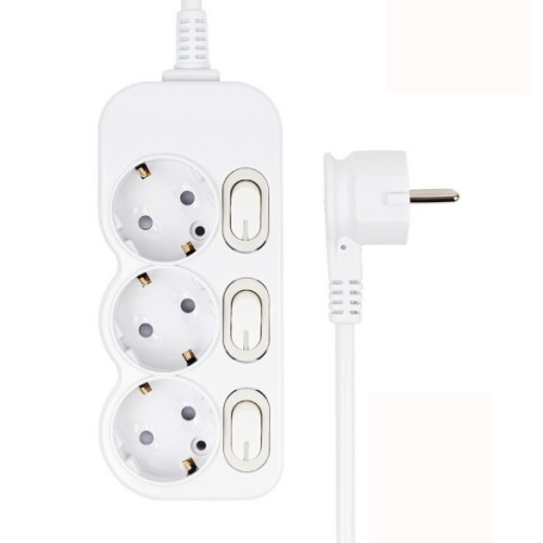 세계 탭앤탭 3구 16A 개별스위치 납작멀티탭 (5m)_이미지