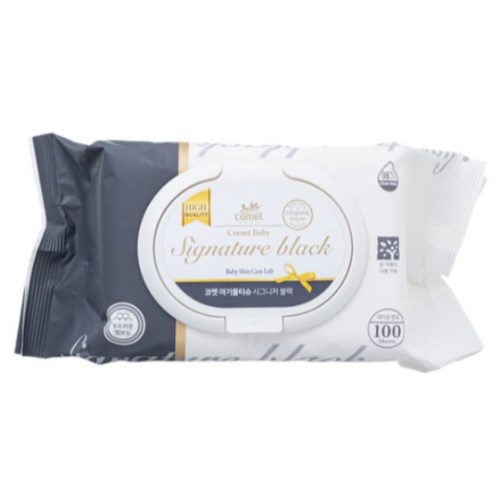 시그니처 블랙 물티슈 캡형 100매