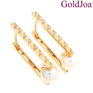 럭셔리 사각컷팅 진주 원터치 14k귀걸이 lov-10274-1e