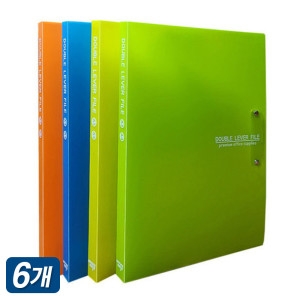 오피스존 PP 더블 레버화일 A4 6개입 반투명 좌철 상철_이미지
