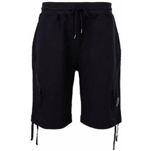 CP컴퍼니 로고 스웨트 반바지 08CMSB177A 005160W (999, 블랙)