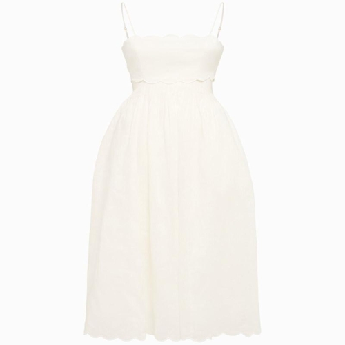 B0061688817 RHIANNON SCALLOPED 린넨 미디 드레스