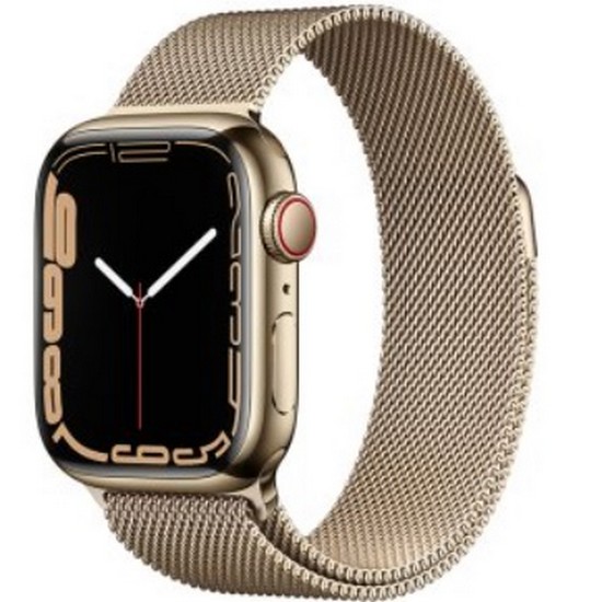 APPLE 워치 시리즈7 41mm Cellular 골드 스테인리스 스틸 중고 (밀레니즈루프, 해외구매)