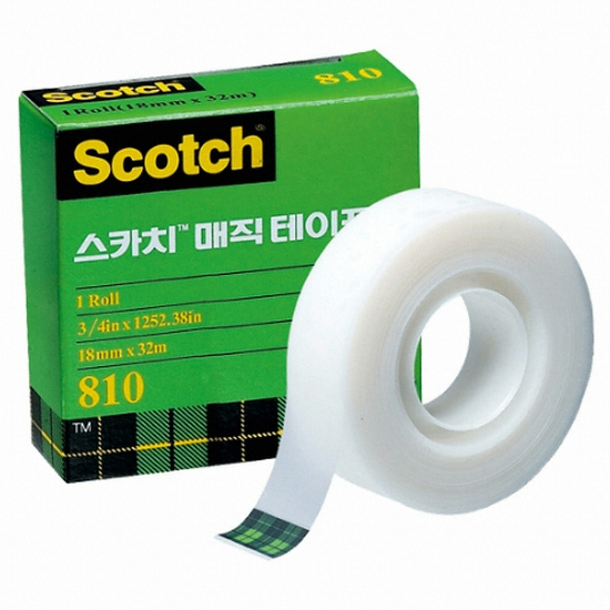 3M 스카치 810 매직 테이프 리필 18mm x 32m (4개)