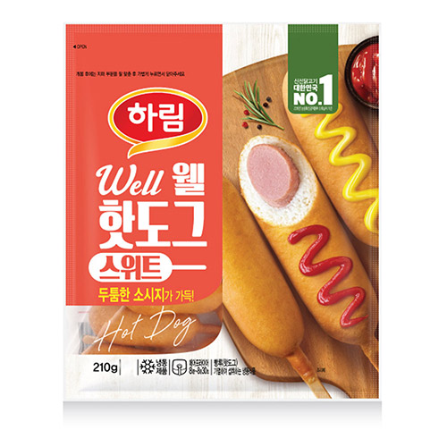 웰 핫도그 스위트 3개입 210g