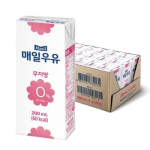 멸균우유 무지방 0 200ml 24팩