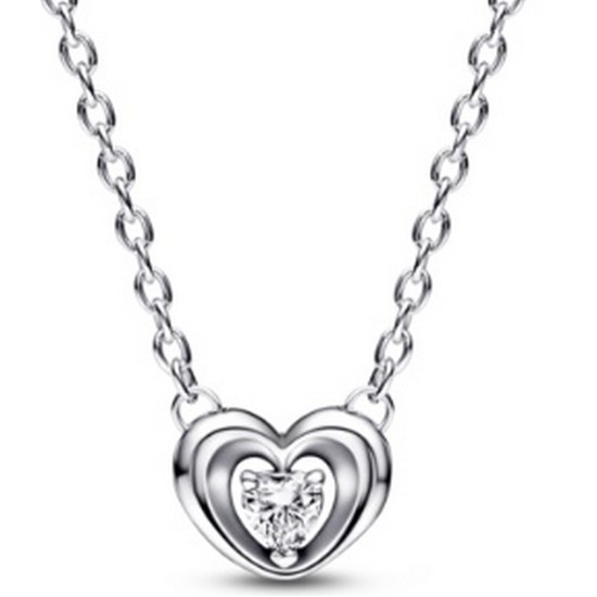 래디언트 하트 앤 플로팅 스톤 펜던트 콜리에 목걸이 392494C01