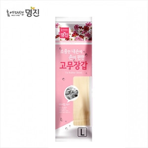 명진 황토숯 일반고무장갑 대 22x38cm 아이보리_이미지