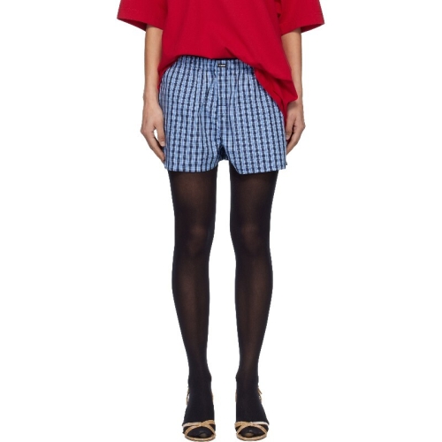  VETEMENTS 여성 블루 푸시업 셔팅 쇼츠 261669F088008