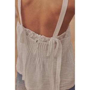 자라 국내 자수 장식 거즈 스트랩 탑 화이트 0881/025/250 3338571