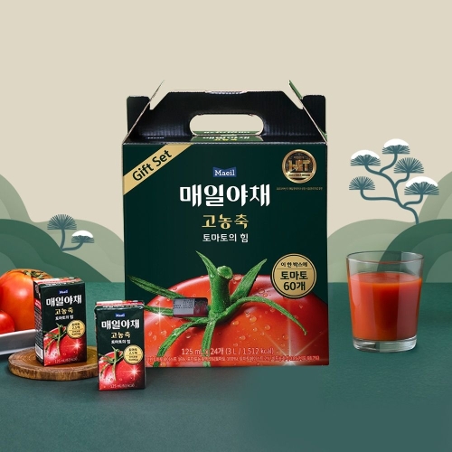 매일유업 매일야채 고농축 토마토의 힘 125ml x 24팩 선물세트이미지입니다. 누르면 해당 게시물로 새창이동합니다.