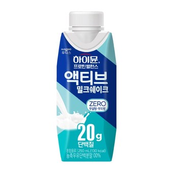 일동후디스 하이뮨 프로틴 밸런스 액티브 밀크쉐이크 제로 250ml