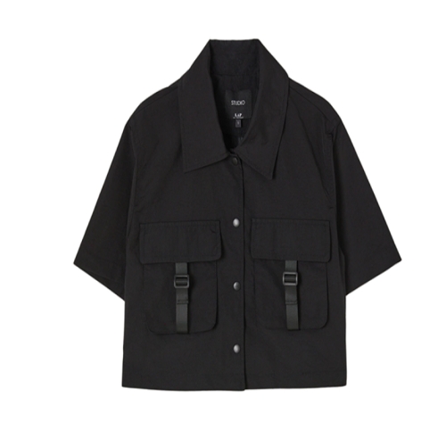 아라미스 랩 버클 포켓 셔츠형 크랍점퍼 AQ2WZ460