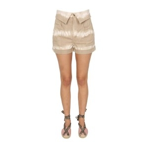 스텔라매카트니 하이 웨이스트 롤드 헴 타이다이 베이지 사파리 쇼츠 603007 SOH312