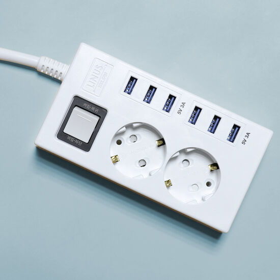 갤러리데코 2구 USB 6포트 멀티탭 (1.5m)_이미지