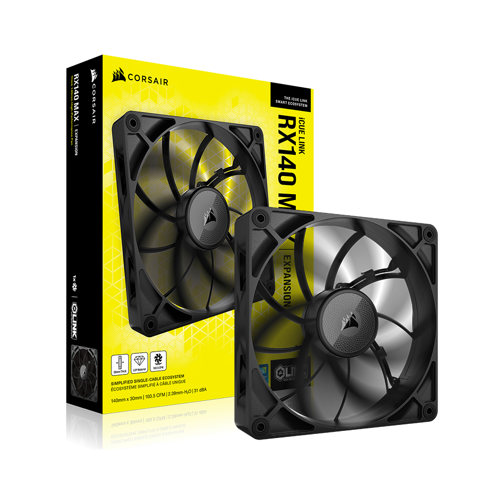 CORSAIR iCUE LINK RX140 MAX PWM THICK Expansion Fan (블랙)_이미지