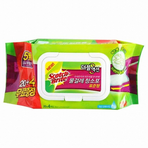 3M 스카치브라이트 물걸레 청소포 더블액션 표준형 24매